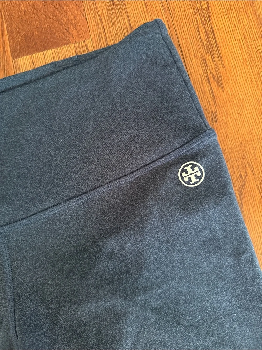 Tory Burch Blue High-Rise Bike Shorts with Logo Size Small